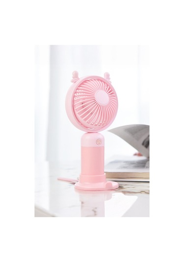 Taşınabililir Mini Usb Şarjlı 3 Kademeli El Masaüstü Vantilatör Fan Soğutucu Ym88216 Pembe