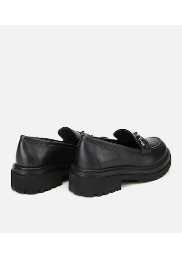 Hotiç Kadın Deri Siyah Tokalı Yüksek Tabanlı Klasik Loafer 01ayh314430a100 01ayh314430a100 Siyah