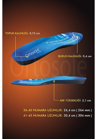 Active Team OS200 Topuk Dikeni Düz Tabanlık İç Basma Önleyici Kemer Destekli Plantar Fasiit İç Tabanlık