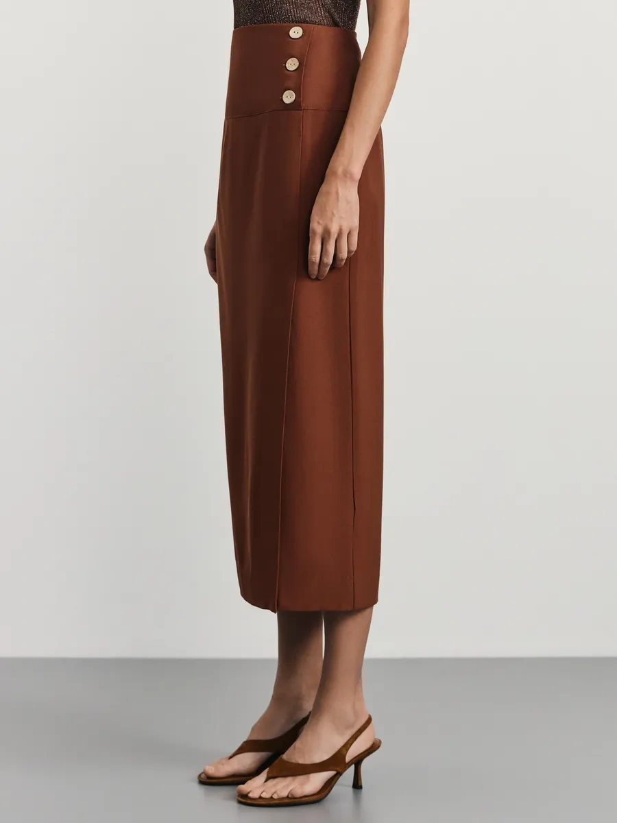 Zarına Dekoratif Düğmeli Kurşun Kalem Etek 432730005 Copper