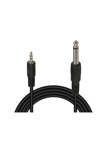 1.4 Metre 6.3mm. Mono Çivi Jack To 3.5mm. Stereo Aux Gitar Kablo
