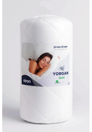 Niron Tek Kişilik Yorgan 155x215 Mikrofiber Kumaş, 200 G/m² Silikon Elyaf Dolgu Beyaz