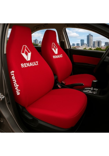 Renault Uyumlu Ön Arka Koltuk Kılıfı Penye Servis Tipi Oto Koltuk Koruma Seti Kırmızı