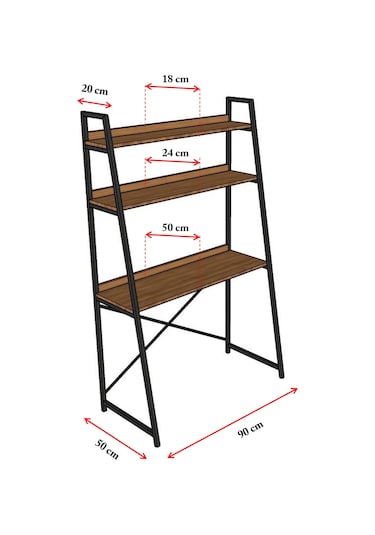 Metal Kitaplıklı Çalışma Masası-metalkçm01-beyaz Beyaz