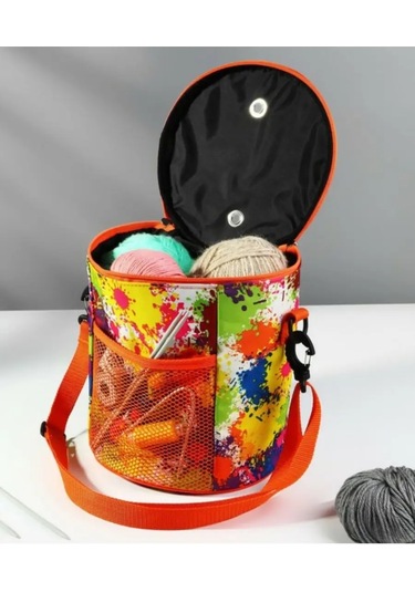 Scandi Dom Projeden Yapılan Çorba Topu Şeklindeki Örgü Ve El İşleri Çantası 158326721