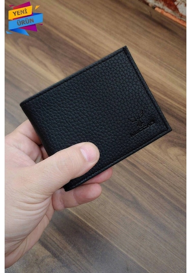 Erkek Cüzdan Klasik Model 10 Kart Cepli Modern Tasarım Siyah Renk Siyah