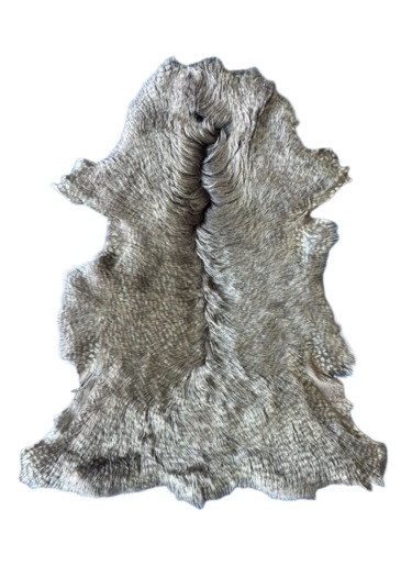 Gerçek Uzun Tüylü Koyun Postu Gri 70x50 Cm