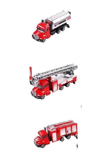 Oyuncak Metal Model İtfaiye Kamyonları 3 Lü Metal Set
