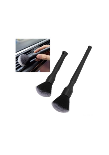 Moveevo 2 Adet Otomobil Detay Fırçası - İç Ve Dış Temizliği, Boşluklar Ve Zarf Noktaları İçin Dayanıklı Nilon Fiber + Abs Malzeme