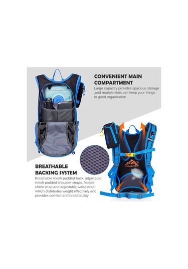 Neevoyu Spor Sırt Çantası - Yağmurluklu, Hidrasyonlu, Bisiklet Ve Kask Ağı İçin 26x22x45 Cm Turuncu