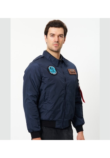 Crew Türk Syk88l Yakalı Pilot Montu Kumas Lacivert