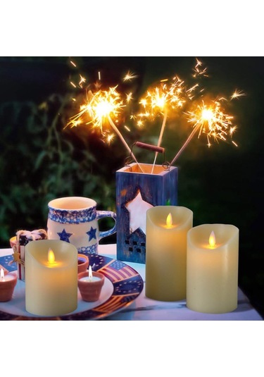 Geeroyoo "3'lü Uzaktan Kumandalı Led Mum Seti - Noel Ve Parti Dekorasyonu İçin Sıcak Beyaz Işık" Diğer