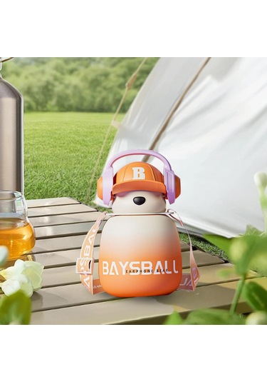 Dolıty Su Şişesi 22oz Sevimli Büyük Geniş Ağızlı Turuncu Turuncu