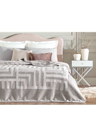 Madame Coco Clementine Vizon Emboss Battaniye Bat0000000021çift Kişilik-gri Vizon