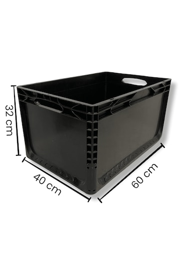 Alpbx 1.kalite Siyah Plastik Kasa 60x40x32 Cm - Kutu 65 Litre