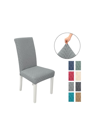 Padalink Navy Mavi Gömlek Desenli Elastik Sandalye Örtüsü, Ev/ Otel/ Restoran Kullanıma Uygun, 2 Adet Paket Çok Renkli