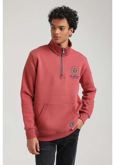 New World Polo Kestane Slim Fit Half-zip Sweatshirt 23fwm64064 - Kiremit