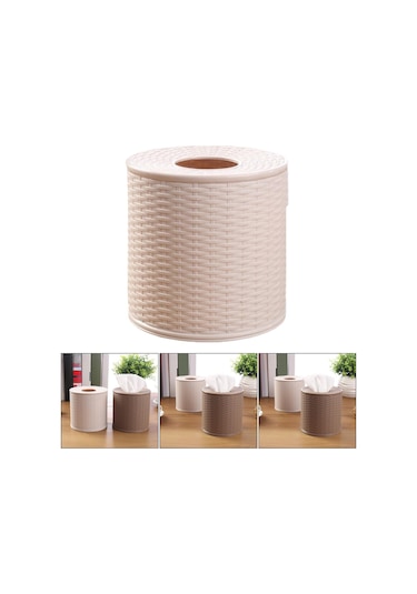 Homyl Rulo Kağıt Kutusu Pratik Süs Peçete Saklama Araba Bej Bej