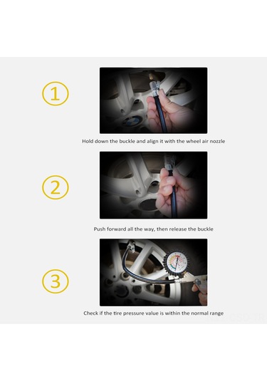 Samdoo Lastik Basınç Ölçer Ve Şişirme Aleti - Tüm Araçlar İçin Hassas Ölçüm Kamyon, Otobüs, Araba, Motosiklet