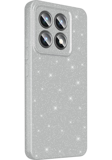 Ardemix 14t Pro Kılıf Kamera Korumalı Simli Lüks Koton Kapak - Siyah Siyah