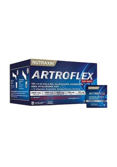Nutraxin Artroflex Easy Move 30 Saşe – Tip 1-2-3 Kolajen, Glukozamin, MSM, Kondroitin İçeren Takviye