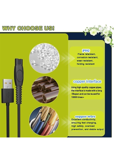 Xiaaokeji 5v 1a Usb Tıraş Makinesi Şarj Kablosu Elektrikli Tıraş Makinesi Düzeltici Şarj Kablosu