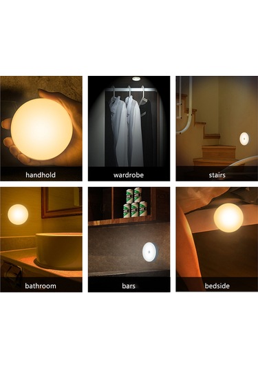 Geeksen Hareket Algılayıcı 6 Led'li Usb Şarjlı 700mah Lityum Pilli Yumuşak Işık Güneş Işığı Bebek Gece Lambası Diğer