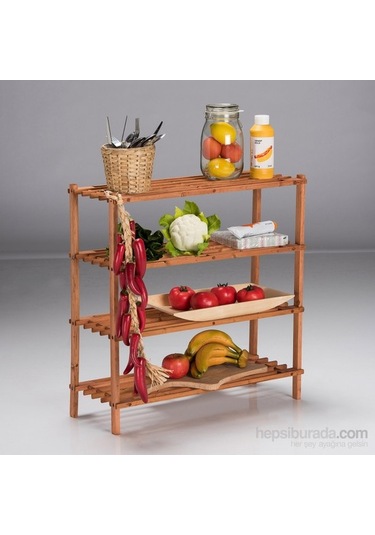 Çok Amaçlı Portatif 4 Katlı Ahşap Raf Diğer