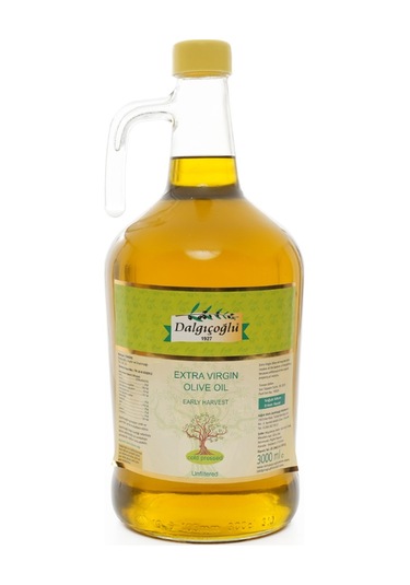 Dalgıçoğlu Erken Hasat Soğuk Sıkım Zeytinyağı Filtresiz Cam Yağdanlık 3 L