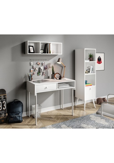 Major Beyaz Çalışma Masası Seti 1 Beyaz