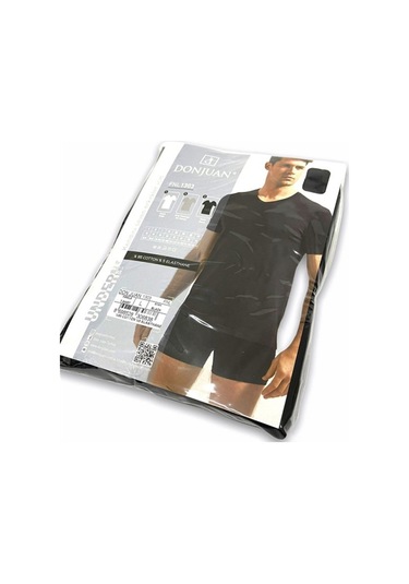 Josejuan 2'li Erkek Atlet V Yaka Yarım Kollu Koton Likralı 1303-2'li Gri Melanj