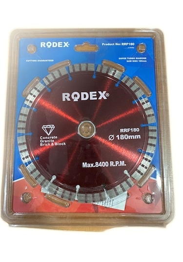 Rodex Lazer Kaynaklı Turbo Elmas Kesme Diski 180 Mm Rrf180