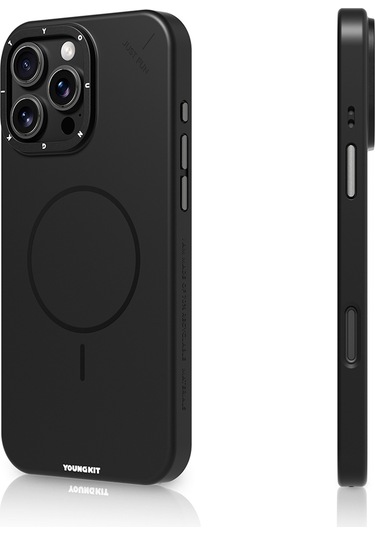 İphone 16 Pro Max Uyumlu Kılıf M-safe Şarj Özellikli Youngkit Dynamag Serisi Kapak Siyah