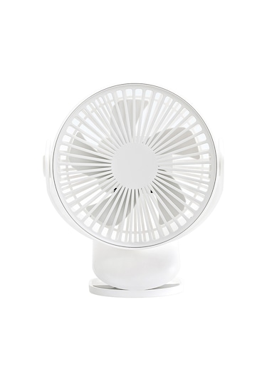 Springsun Klipsli & Masaüstü Fan 4000mah Usb Şarj 720 Döner, 4 Hız Seviyesi Sessiz Ev/ofis/yurt Beyaz
