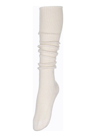Fonem Kadın Diz Üstü Yünlü Çorap Fo 8015-1 Ekru