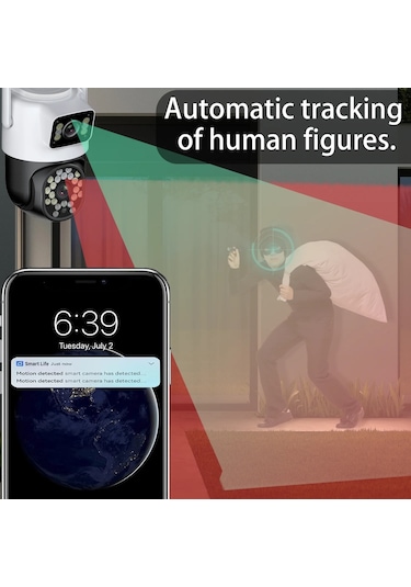 Fhd 2mp Çift Kameralı Çift Ekranlı Ptz Outdoor Güvenlik Kamera...