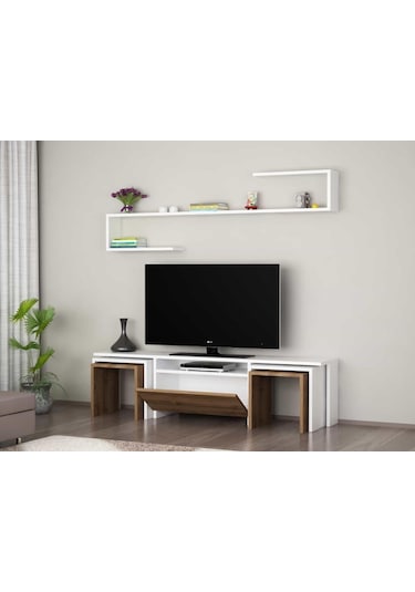 Dekorister Ege Tv Ünitesi Beyaz-Ceviz