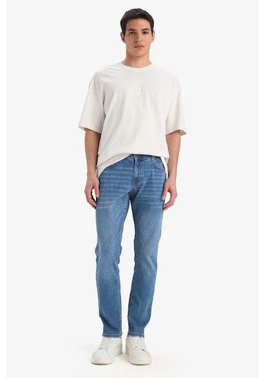 DeFacto Carlo Skinny Fit Ekstra Dar Kalıp Normal Bel Ekstra Dar Paça Jean Pantolon E2743AX25SPNM28