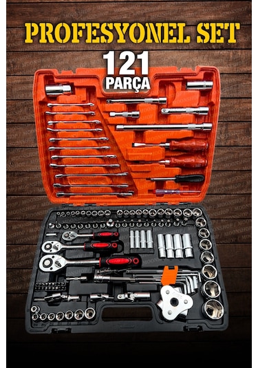 Moonshop 121 Parça Lokma Takımı 1/2-1/4-3/8 Choromo Çelik.