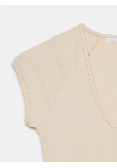 Dilvin 32894 V Yaka Fit T-shirt-taş