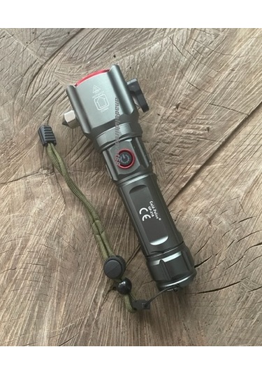 Gld 218 Pro El Feneri Şarjlı Lamba Projektör Uzun Menzilli Çekiç Kamp Feneri Siyah