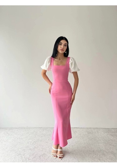 Alice Balon Kol Elbise Pembe