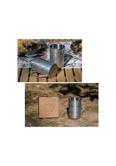 Pazly 350ml Renkli Paslanmaz Çelik Kamp Kupası, Yürüyüş Ve Dağ Çantası İçin Kulplu Çok Renkli