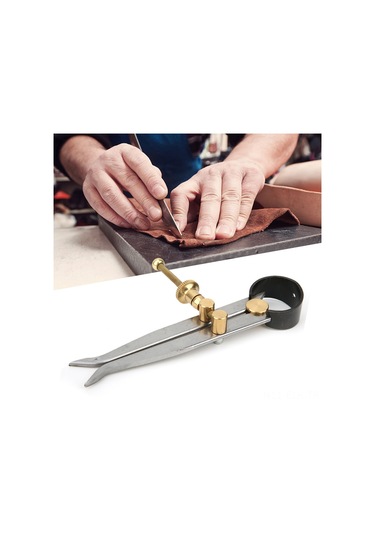 Xindoker 100mm Karbon Çelik Ve Pirinç İç Yaylı Kalem Ayracı - Üretim Ve Deri İşçiliği İçin Hassas Kesim Ve Ölçüm Aracı