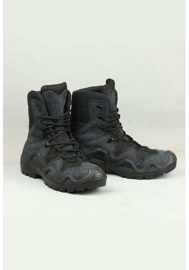 Pars Power Long Outdoor Tactical Hakiki Deri Su İtici Özellikli Askeri&polis Özel Harekat Botu-10984-Siyah Nubuk Siyah