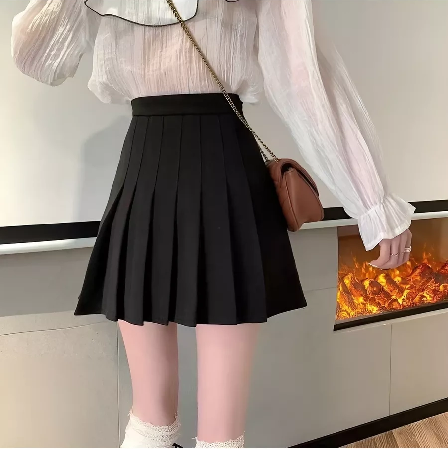 Odezda Vb Pileli Pileli Etek Şort Yazlık 164860388 Siyah Melanj