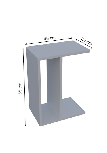 Alpa Ev Mobilya C Tasarım Koltuk Yanı Sehpa, Kitaplıklı Modern Laptop & Kahve Sehpası, Orta Sehpa Traverten