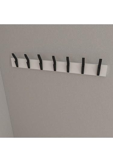 Hepsi3boyutlu Modern Duvar & Kapı Kanca Askılık - 7 Adet Siyah Kanca Askılık - Model No : 3 Siyah