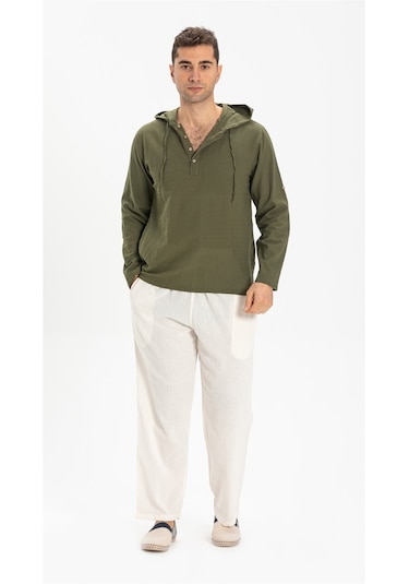 Eliş Şile Bezi Şile Bezi Unisex Şalvar Pantolon Krem Krm Krem