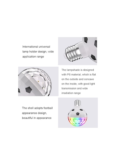 Sones Zqmqd-001 6 Led'li Renkli Döner Işık Magic Ball Atmosfer Işığı, Özellik: Beyaz+evrensel Tutucu Çok Renkli